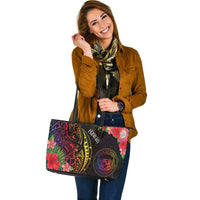 Hawaii Leather Tote - Tropical Hippie Style - Polynesian Pride