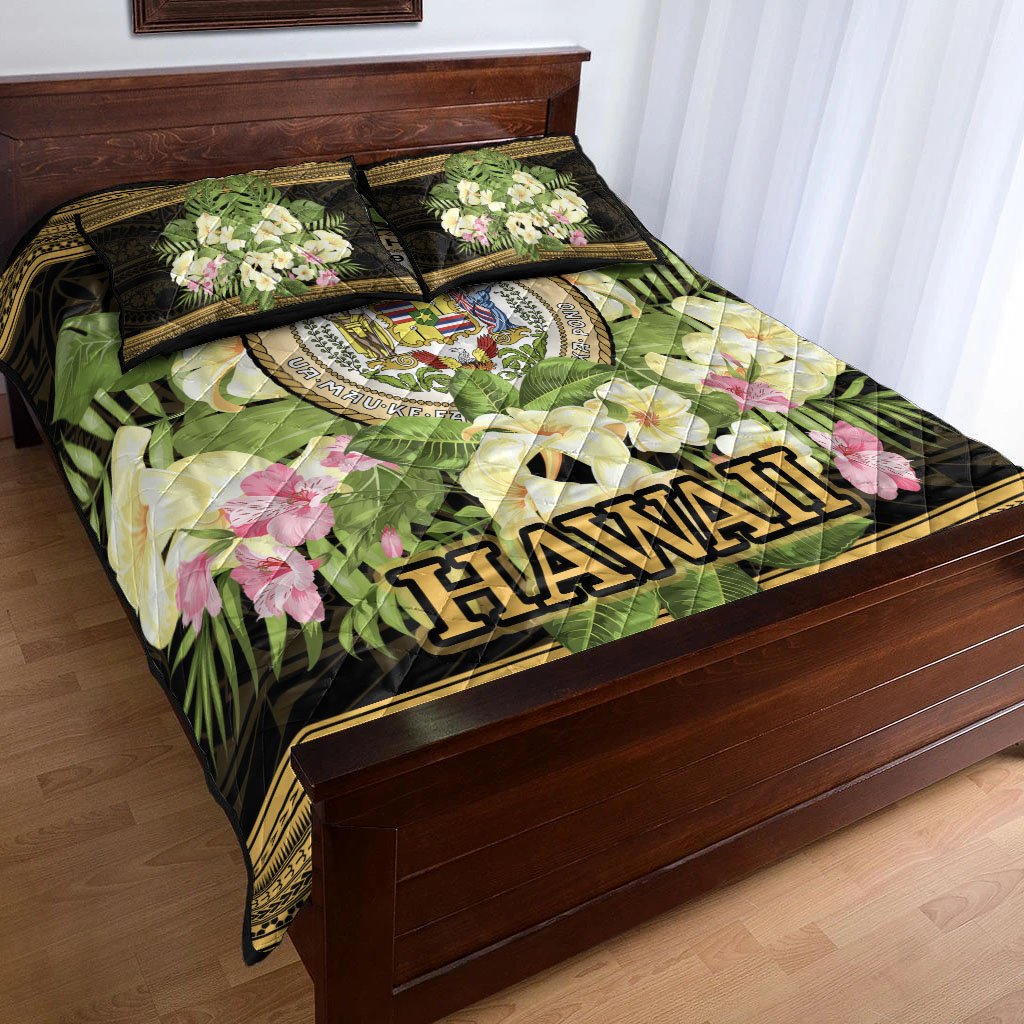 Hawaii Quilt Bed Set - Polynesian Gold Patterns Collection - Polynesian Pride