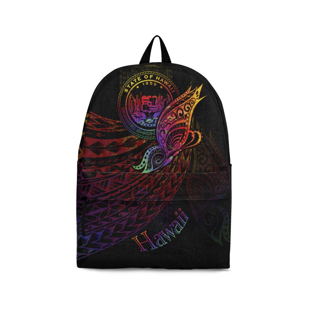 Hawaii Backpack - Butterfly Polynesian Style Black - Polynesian Pride