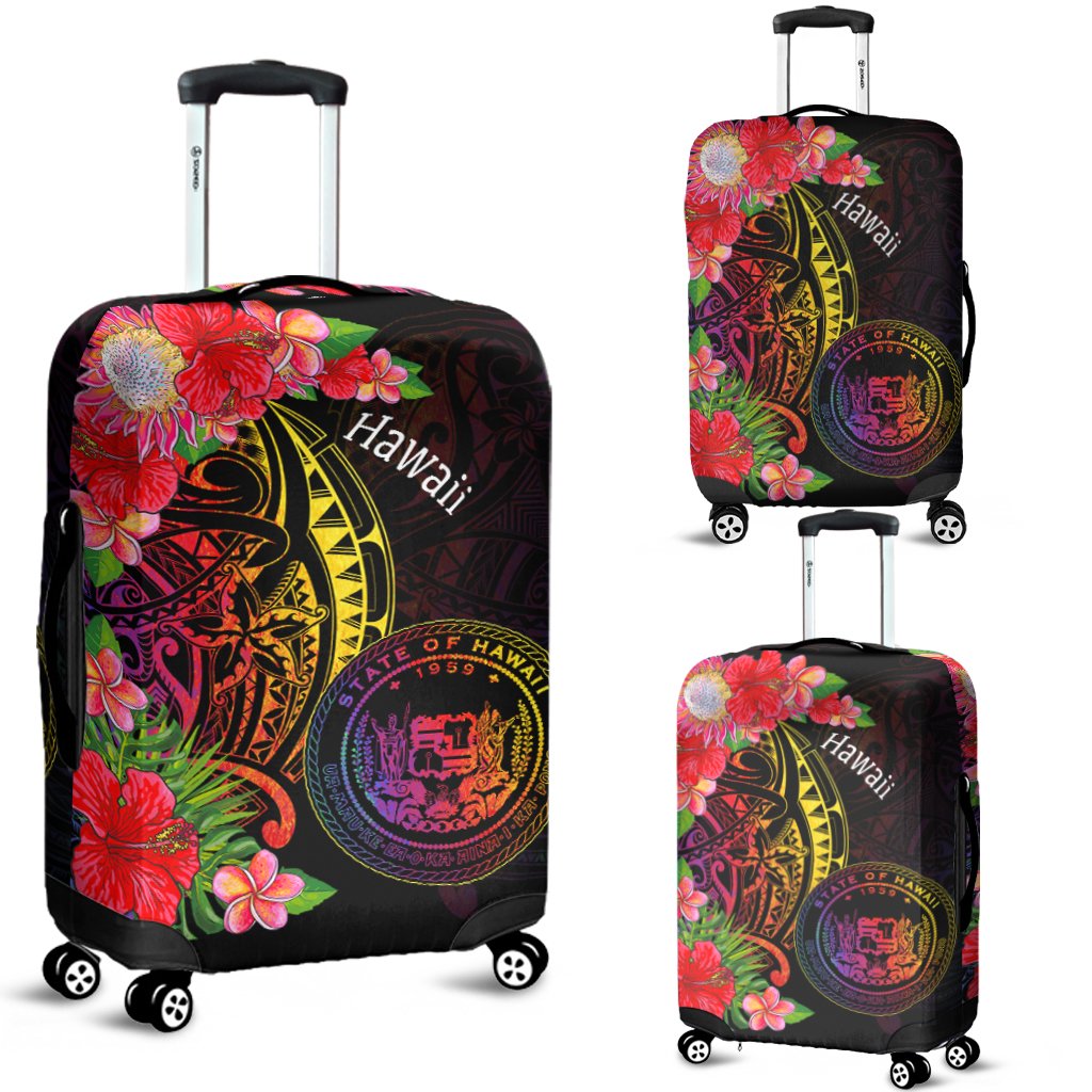 Hawaii Luggage Covers - Tropical Hippie Style Black - Polynesian Pride