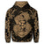 Hawaii Anchor Hibiscus Flower Vintage Zip Hoodie Gold - Polynesian Pride