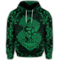 Hawaiian Anchor Hibiscus Flower Vintage Hoodie Green - Polynesian Pride