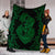 Hawaii Anchor Hibiscus Flower Vintage Premium Blankets - AH - Green - Polynesian Pride