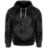 Hawaii Anchor Hibiscus Flower Vintage Hoodie Grey - Polynesian Pride