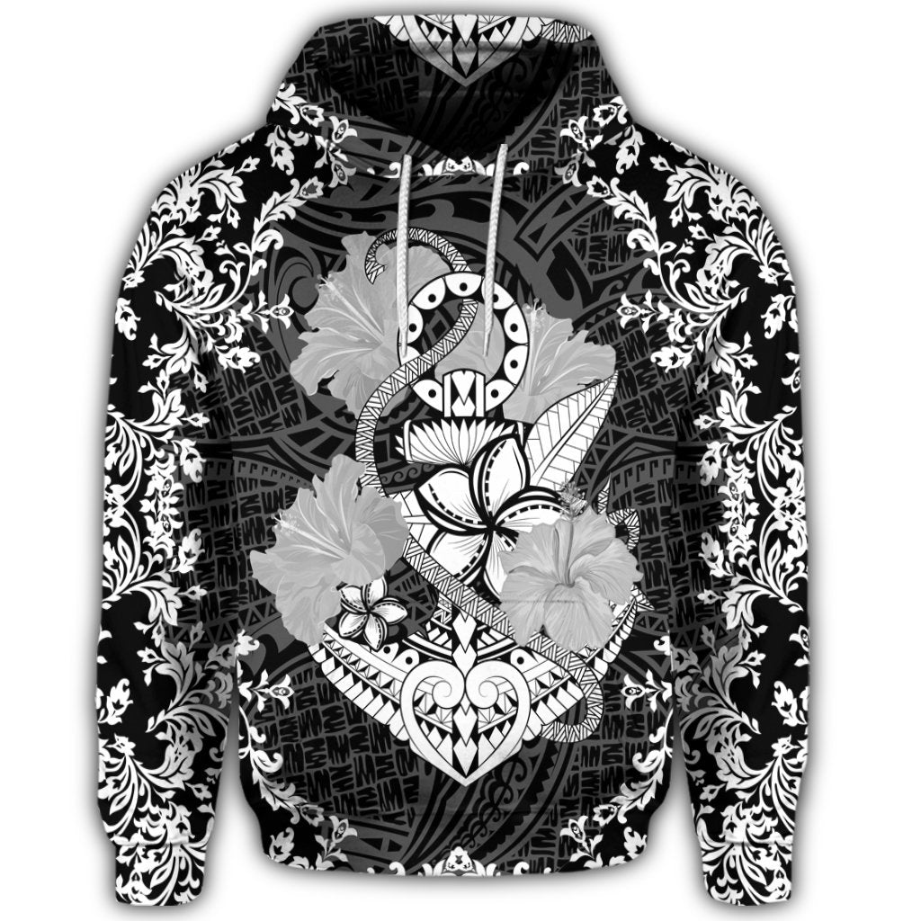 Hawaiian Anchor Hibiscus Flower Vintage Hoodie - Polynesian Pride