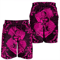 Hawaii Anchor Hibiscus Flower Vintage Men's Shorts - AH - Pink - Polynesian Pride