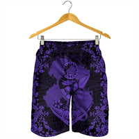 Hawaii Anchor Hibiscus Flower Vintage Men's Shorts - AH - Purple - Polynesian Pride