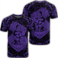 Hawaii Anchor Hibiscus Flower Vintage T Shirt Purple Unisex Black - Polynesian Pride