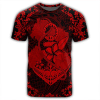 Hawaii Anchor Hibiscus Flower Vintage T Shirt Red - Polynesian Pride