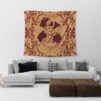 Hawaii Anchor Hibiscus Flower Vintage Tapestry - AH - Red Orange - Polynesian Pride