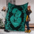 Hawaii Anchor Hibiscus Flower Vintage Premium Blankets - AH - Turquoise - Polynesian Pride