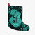 Hawaii Anchor Hibiscus Flower Vintage Christmas Stocking - AH - Turquoise Christmas Stocking 26 X 42 cm Black - Polynesian Pride