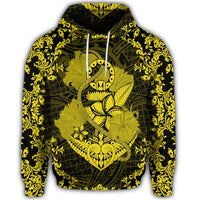 Hawaiian Anchor Hibiscus Flower Vintage Hoodie Yellow - Polynesian Pride