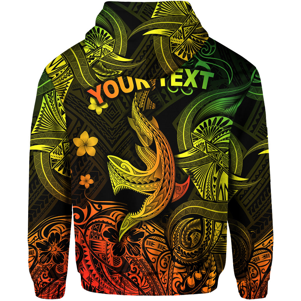 Custom Hawaii Angry Shark Polynesian Hoodie Unique Style Reggae LT8 - Polynesian Pride
