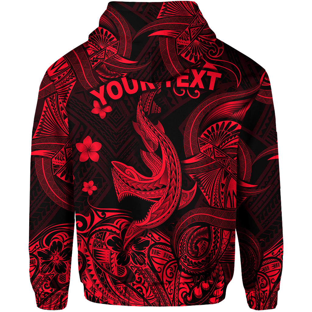 Custom Hawaii Shark Angry Polynesian Hoodie Unique Style Red LT8 - Polynesian Pride