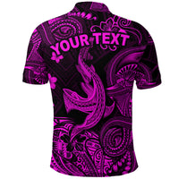 Custom Hawaii Angry Shark Polynesian Polo Shirt Unique Style Pink LT8 - Polynesian Pride