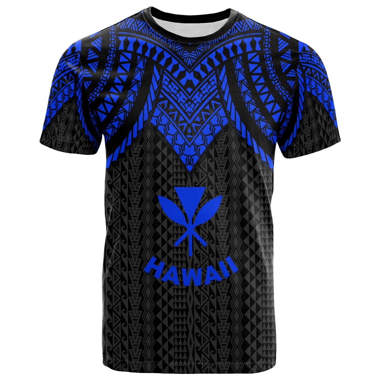 Hawaii T Shirt Polynesian Armor Style Blue Unisex Blue - Polynesian Pride