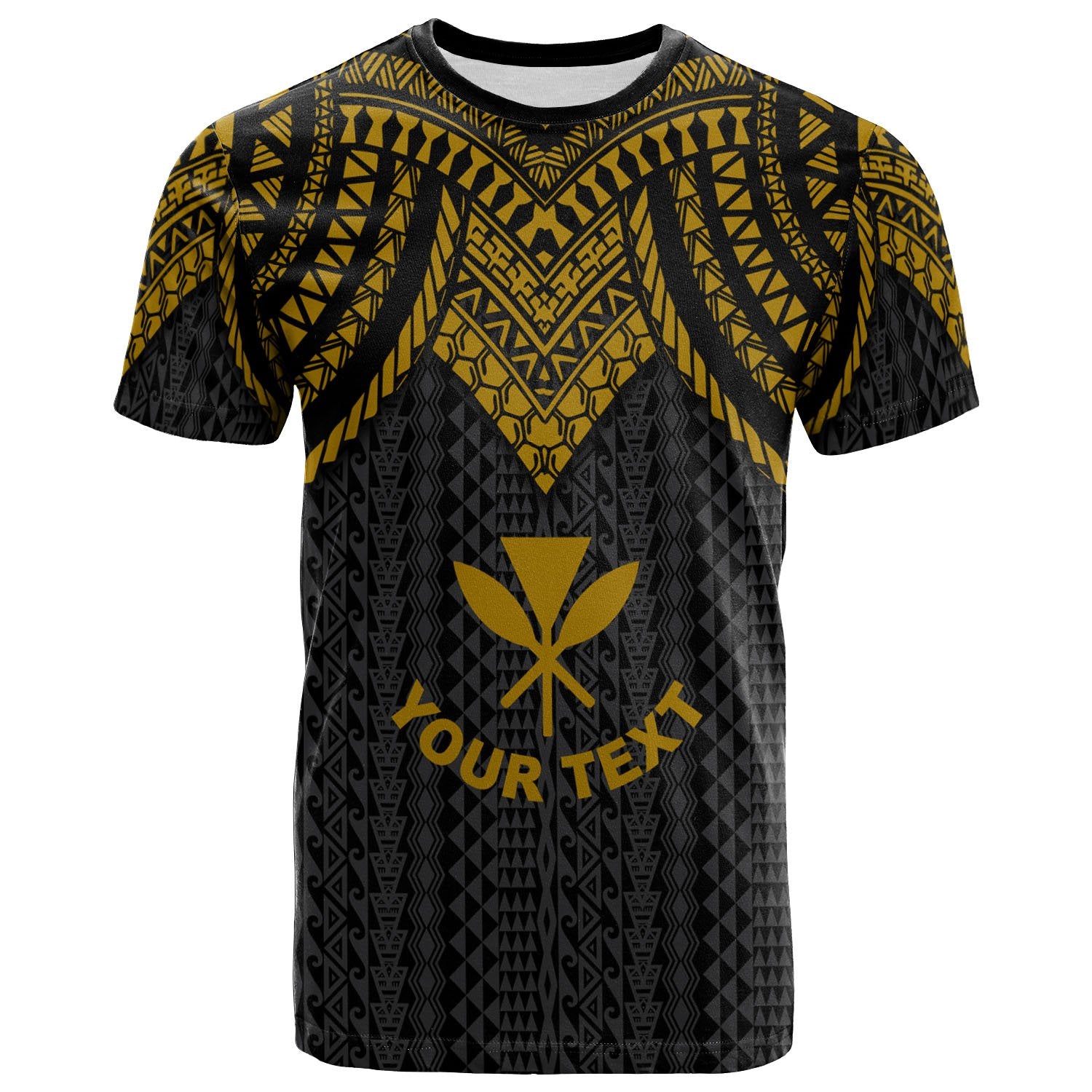 Hawaii Custom T Shirt Polynesian Armor Style Gold Unisex Art - Polynesian Pride