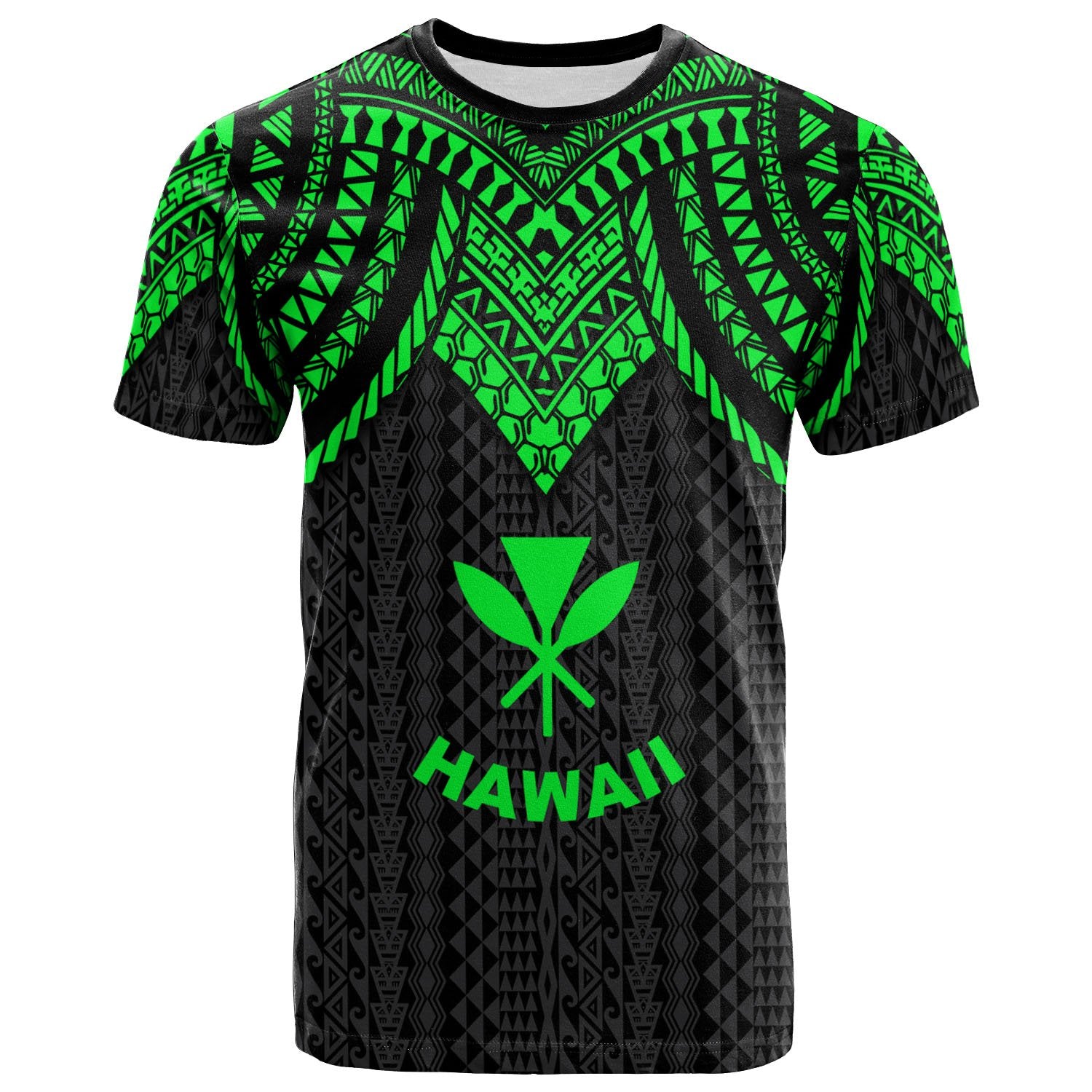 Hawaii T Shirt Polynesian Armor Style Green Unisex Art - Polynesian Pride