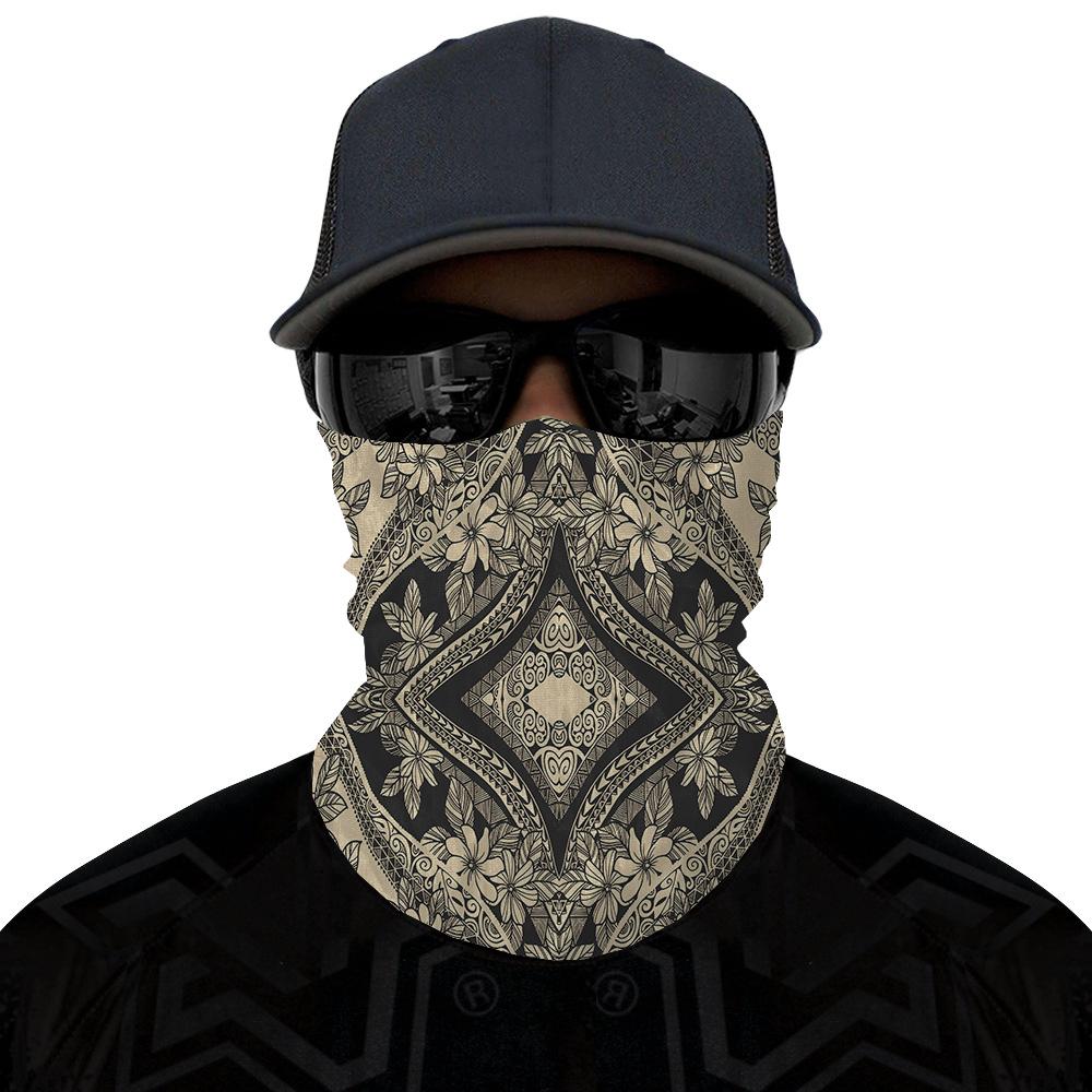 Hawaii Bandana Polynesian Plumeria Mix Gray - Polynesian Pride