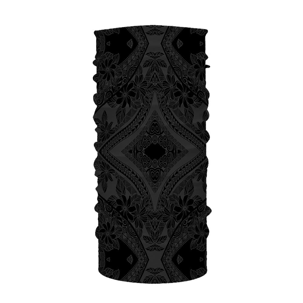 Hawaii Bandana Polynesian Plumeria Mix Gray Black One Size Grey - Polynesian Pride