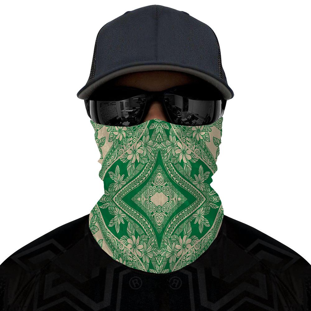 Hawaii Bandana Polynesian Plumeria Mix Green - Polynesian Pride