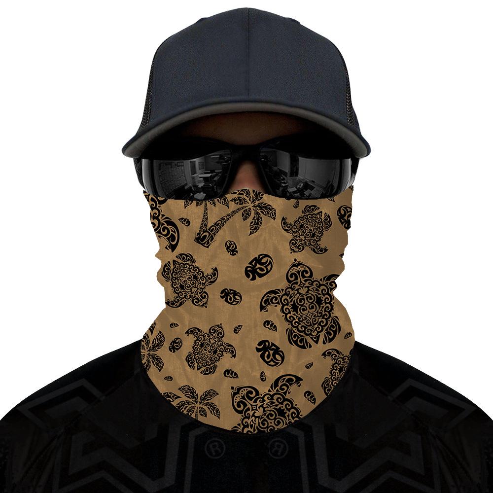 Hawaii Bandana Polynesian Turtle Palm And Sea Pebbles Gold - Polynesian Pride