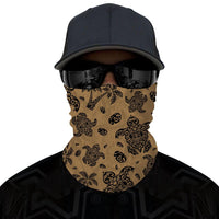 Hawaii Bandana Polynesian Turtle Palm And Sea Pebbles Gold - Polynesian Pride