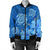 Hawaii Blue Hibiscus Turtle Polynesian Bomber Jacket - AH - Polynesian Pride