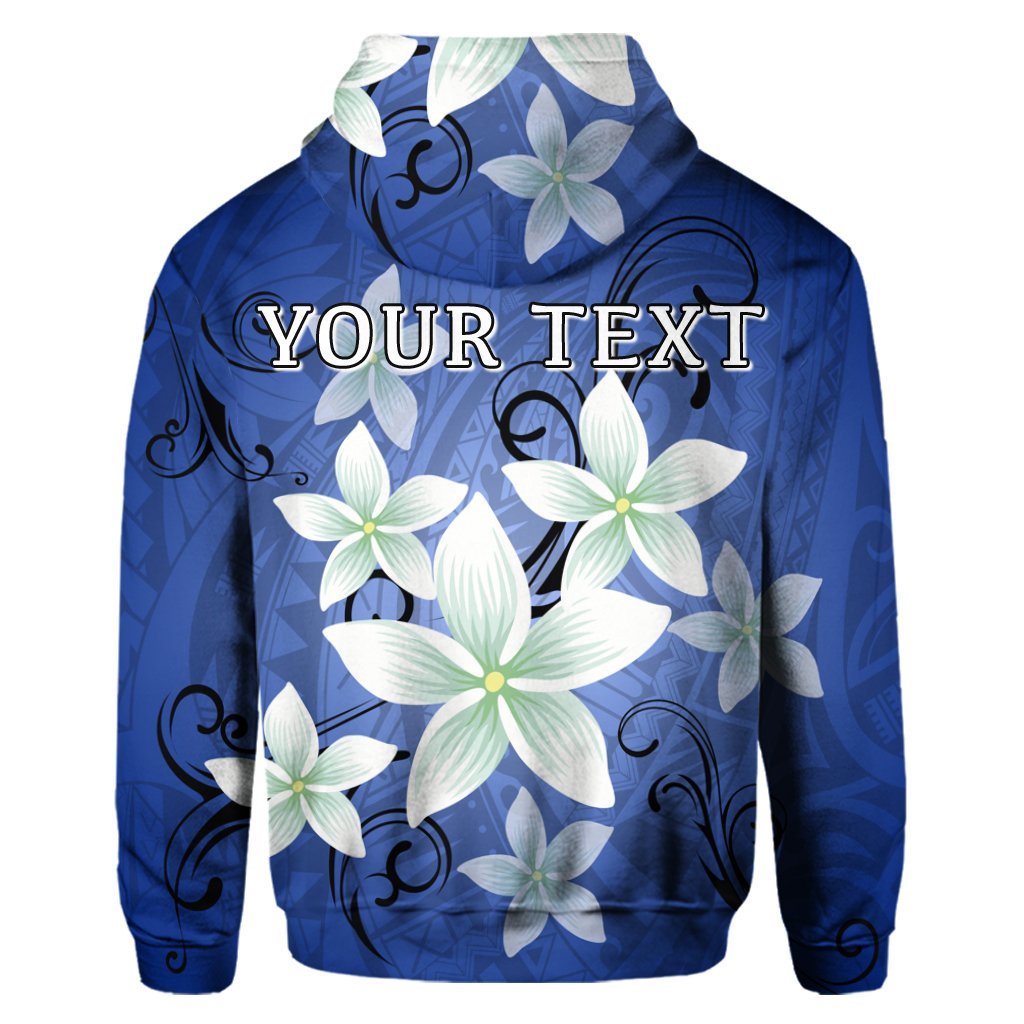 Custom Hawaii Blue Plumeria Hoodie - Polynesian Pride
