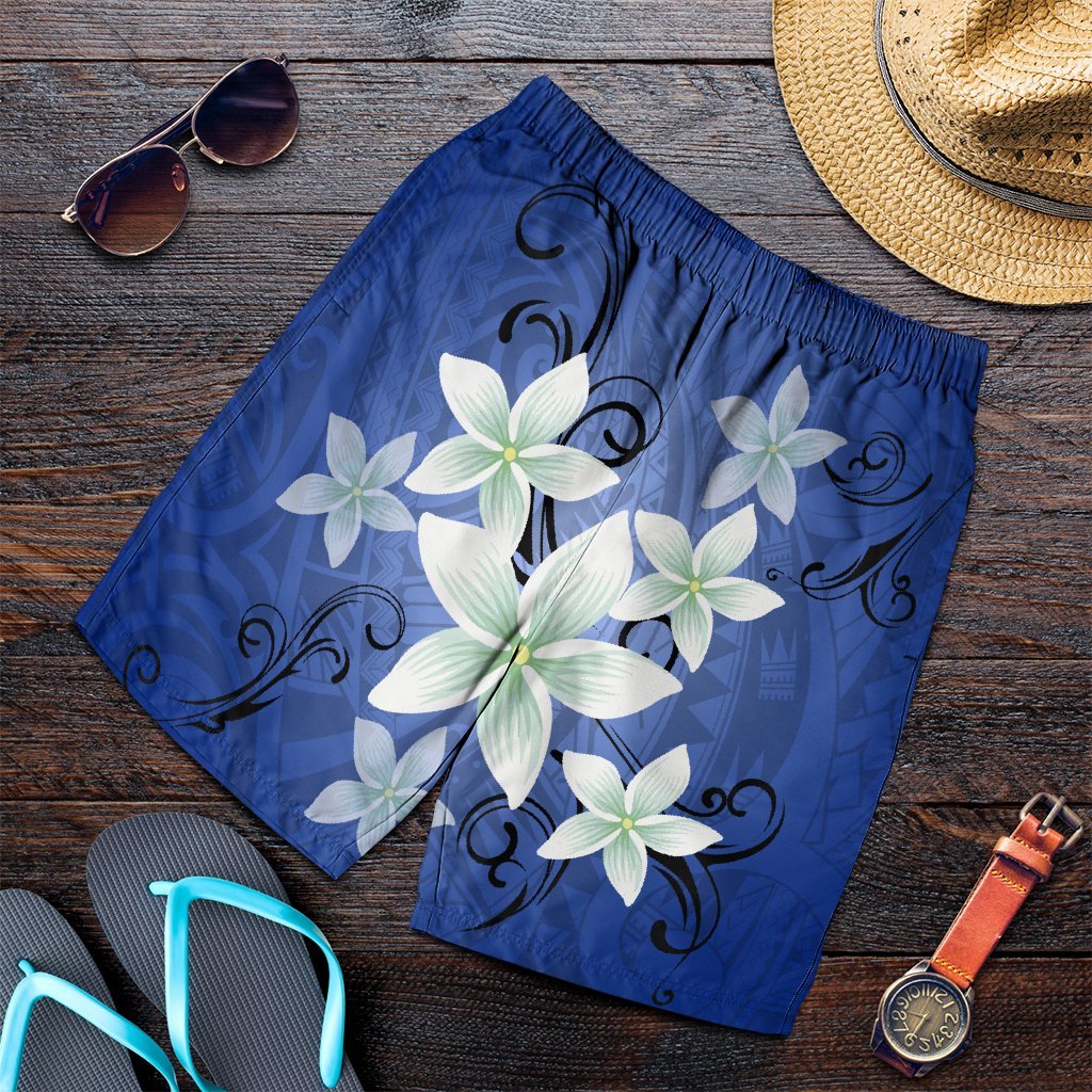 Hawaii Blue Plumeria Men's Shorts - AH Art - Polynesian Pride