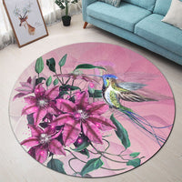Hawaii Clematis Humming Bird Round Carpet - AH - Polynesian Pride