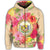 Hawaii Coat of Arm Hibiscus Zip Hoodie - Polynesian Pride