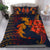 Hawaii Couple Shark Hibiscus Polynesian Bedding Set - Mina Style - AH Blue - Polynesian Pride