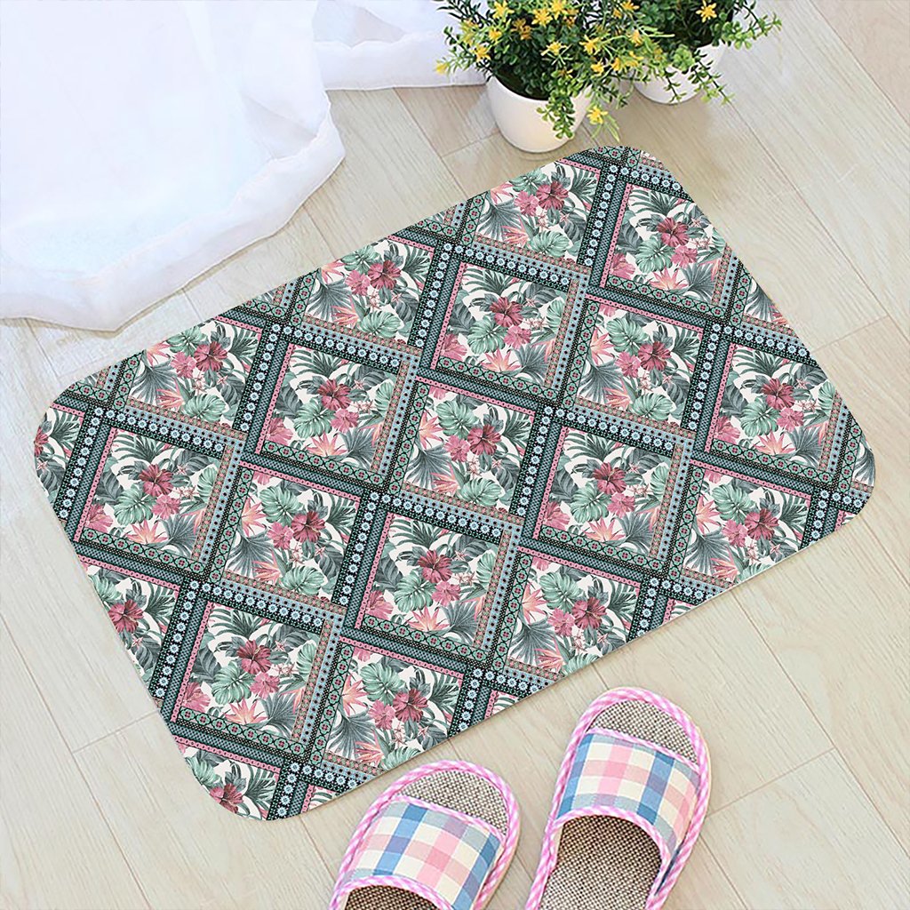 Hawaii Exotic Tropical Flowers In Pastel Colors Hawaii Door Mat - Polynesian Pride