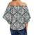 Hawaii Exotic Tropical Flowers In Pastel Colors Women's Off Shoulder Wrap Waist Top - AH - Polynesian Pride