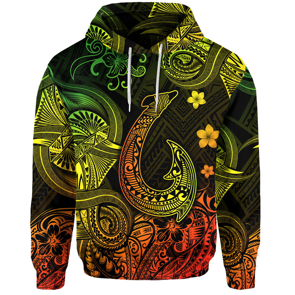 Custom Hawaii Fish Hook Polynesian Hoodie Unique Style Reggae LT8 - Polynesian Pride