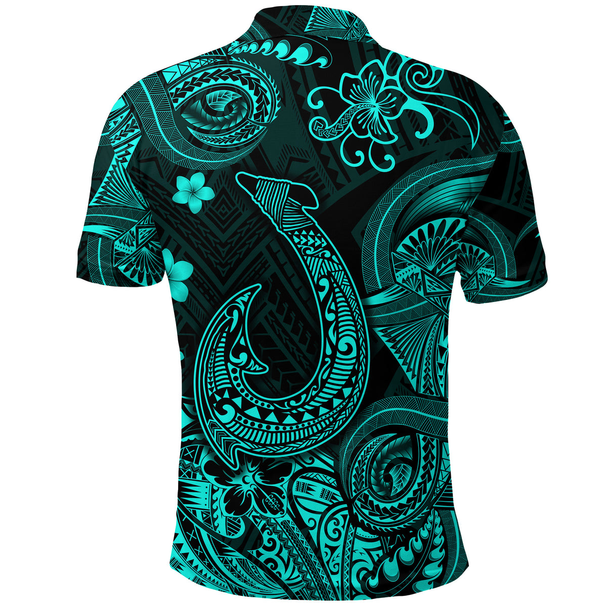 Hawaii Fish Hook Polynesian Polo Shirt Unique Style Turquoise LT8 - Polynesian Pride