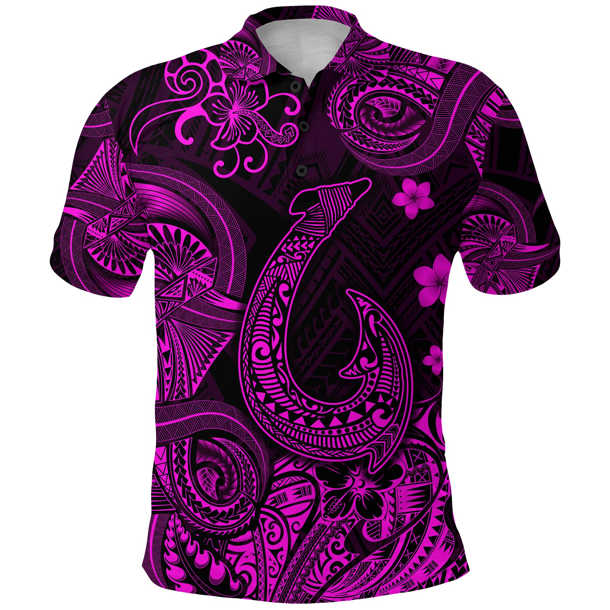 Custom Hawaii Fish Hook Polynesian Polo Shirt Unique Style Pink LT8 - Polynesian Pride