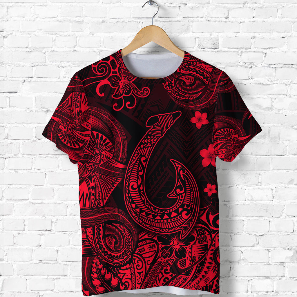 Hawaii Fish Hook Polynesian T Shirt Unique Style Red LT8 - Polynesian Pride