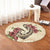 Hawaii Fish Hook Hibiscus Plumeria Polynesian Round Carpet - AH - Polynesian Pride