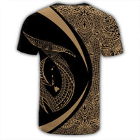 Hawaii Fish Hook Polynesian T Shirt Circle Style Gold - Polynesian Pride
