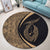 Hawaii Fish Hook Polynesian Round Carpet - Circle Style Gold - AH - Polynesian Pride