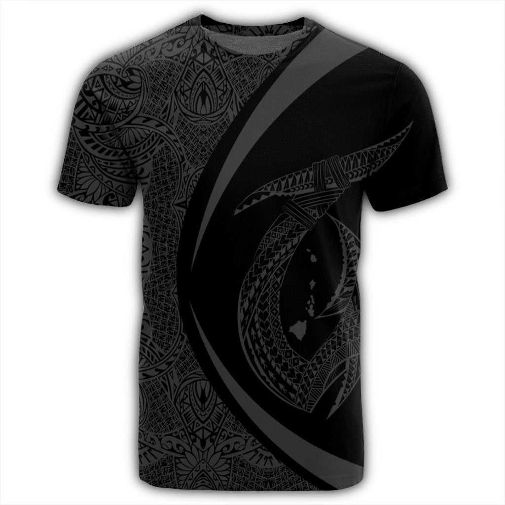 Hawaii Fish Hook Polynesian T Shirt Circle Style Gray - Polynesian Pride