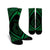 Hawaii Fish Hook Polynesian Crew Socks - Circle Style Green - AH Crew Socks White - Polynesian Pride