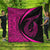 Hawaii Fish Hook Polynesian Premium Quilts - Circle Style Pink - AH Black - Polynesian Pride