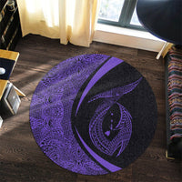 Hawaii Fish Hook Polynesian Round Carpet - Circle Style Purple - AH - Polynesian Pride