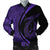 Hawaii Fish Hook Polynesian Bomber Jacket - Circle Style Purple - AH Black Unisex - Polynesian Pride