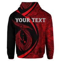 Custom Hawaii Fish Hook Polynesian Hoodie Circle Style Red - Polynesian Pride
