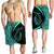 Hawaii Fish Hook Polynesian Men's Shorts - Circle Style Turquoise - AH - Polynesian Pride